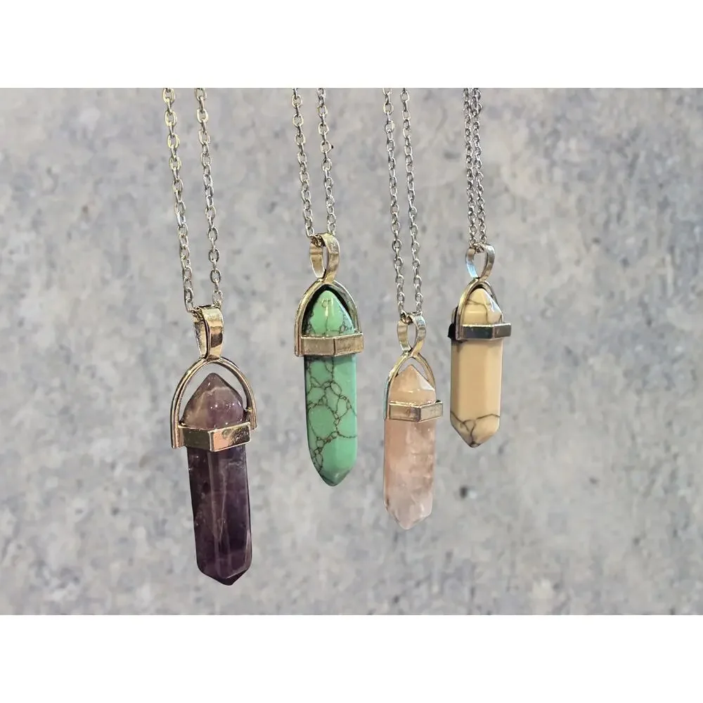 Amethyst Silver Pendant Necklace Boho Fairycore Spiritual
